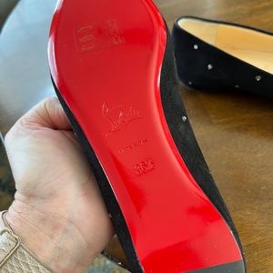 New Christian Louboutin Black Crystal Flats